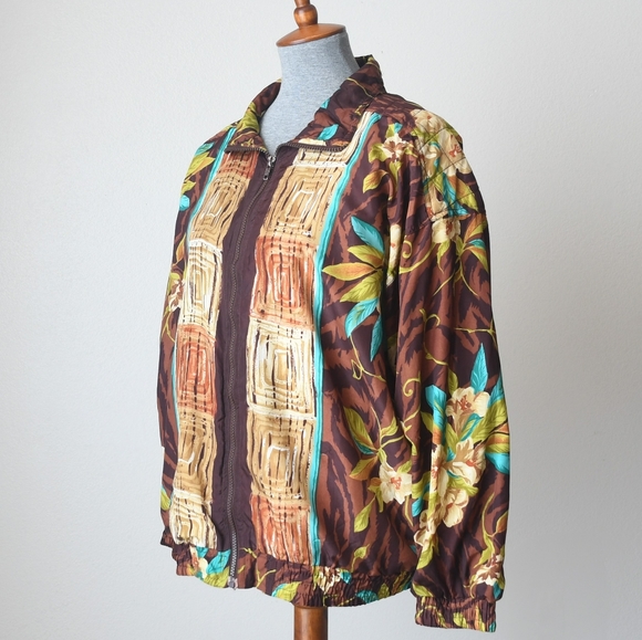 Vintage Floral & Geometric Print Windbreaker - Picture 4 of 7